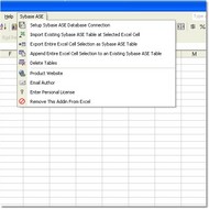 Excel Sybase ASE Import, Export & Convert Software screenshot